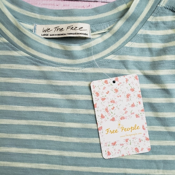 We The Free | Night Sky Stripe Tee in Sage Combo - Picture 8 of 14